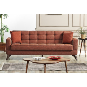 Sofa rozkładana Los Angeles K1, 3-osobowa, ze schowkiem, dł.220 x szer.84 x wys.86 cm - ceglana