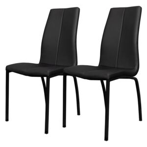 SELSEY Zestaw dwóch krzeseł tapicerowanych Zagorac czarne