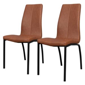 SELSEY Zestaw dwóch krzeseł tapicerowanych Zagorac brązowe