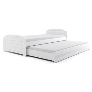 Łóżko wysuwane dwuosobowe LILI 200 x 90 cm białe, Kolor: Biały