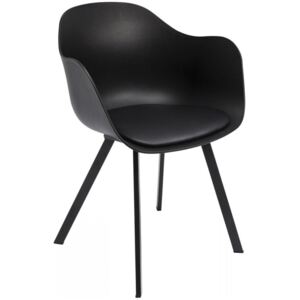 Krzesło z podłokietnikami Brentwood 58x78 cm czarne ekoskóra