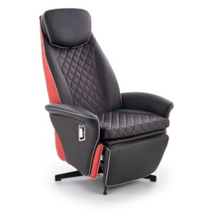 Camaro Fotel Wypoczynkowy Czarny / Czerwony (1P 1Szt)
