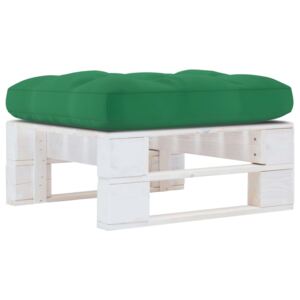 Ogrodowy stołek z palet, impregnowane na biało drewno sosnowe