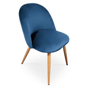 Bettso Wygodne krzesło tapicerowane SOLO - granatowy / noga dąb