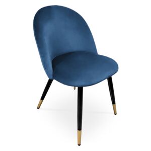 Bettso Wygodne krzesło tapicerowane SOLO - granatowy / noga czarno-złota