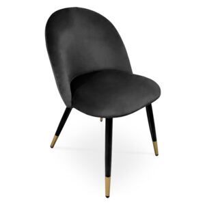 Bettso Nowoczesne krzesło tapicerowane SOLO - czarny / noga czarno-złota
