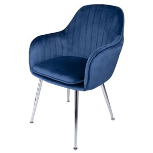 Foho krzesło tapicerowane niebieskie - welur