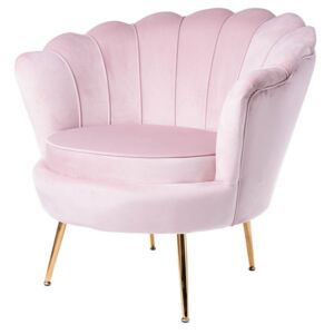 Muszelka fotel róż - welur