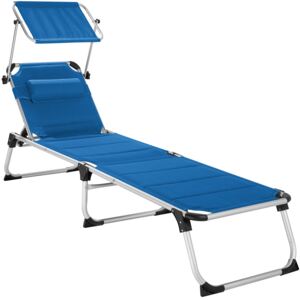 Tectake 403647 leżak plażowy lorella - niebieski