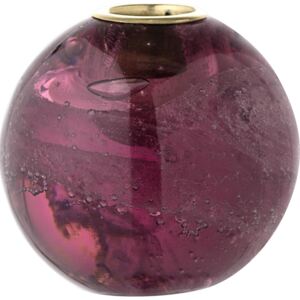 Świecznik na klasyczną świecę Bloomingville kula fioletowy szklany