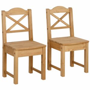 Wysokiej jakości sosnowe krzesła w ponadczasowym stylu - 2 sztuki