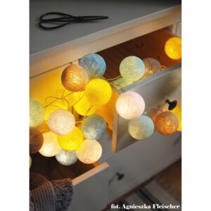 Wielkanocne dodatki SUNNY TURQOUISE 10 kul LED Cotton Ball Lights PREMIUM