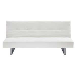 Sofa z funkcją spania skóra ekologiczna biała 189 cm DERBY mała
