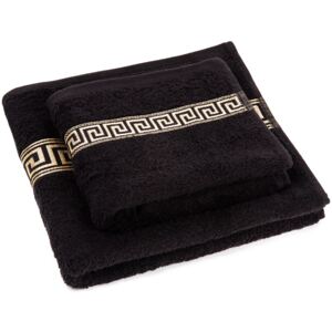 Zestaw ręczników „Greek” czarny, 50 x 100 cm, 70 x 140 cm