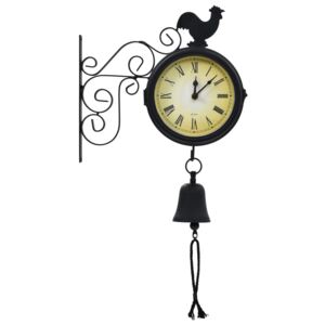 Ścienny zegar ogrodowy z termometrem, vintage