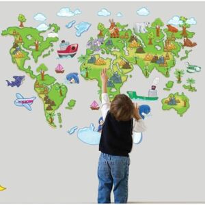 Naklejka na ścianę Mapa Świata dla dzieci WS-0020