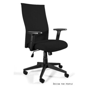 Fotel Biurowy Unique BLACK on BLACK plus LF ( REGULOWANE PODŁOKIETNIKI )