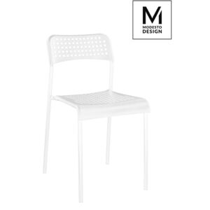 MODESTO krzesło DAVIS białe - polipropylen, metal