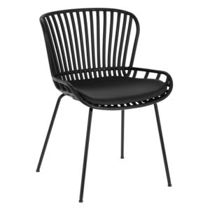 Czarne krzesło ogrodowe ze stalową konstrukcją La Forma Surpik