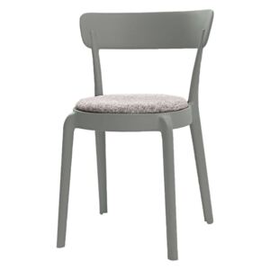 Krzesło FLUFFI szare z poduszką - polipropylen