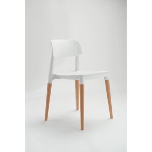 Krzesło plastikowe ECCO PREMIUM białe - polipropylen, buk
