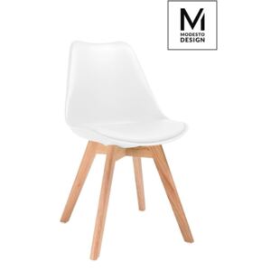 MODESTO krzesło NORDIC białe - podstawa bukowa