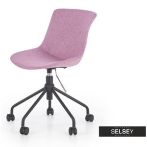 SELSEY Fotel biurowy Bruno różowy z regulacją wysokości