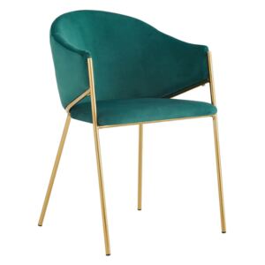 Krzesło Glamour zielone DC-890 welur, złote nogi