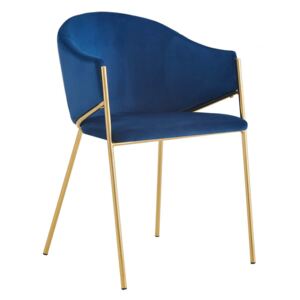 Krzesło Glamour niebieskie • DC-890 • złote nogi