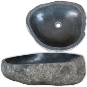 Owalna umywalka z kamienia rzecznego, 40-45 cm