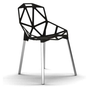 Krzesło Cortina : Kolor - czarny z aluminiowymi nogami