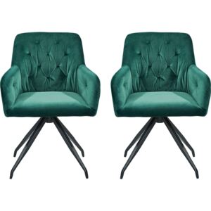 Wygodne krzesła, fotele z pikowaniem na plecach, zielone