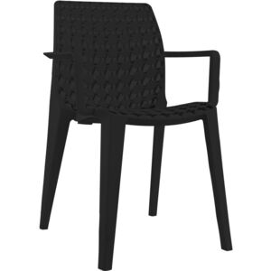 Krzesło Patryk nowoczesne wypoczynkowe czarne kolor: bezbarwny (transparentny), Materiał: poliwęglan