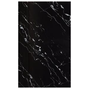 Blat stołu, czarny prostokąt 100x62 cm szkło z teksturą marmuru