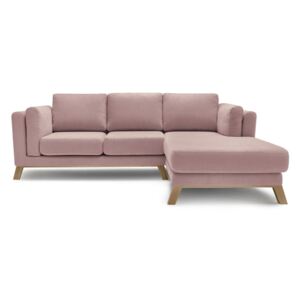 Różowa sofa z szezlongiem po prawej stronie Bobochic Paris Seattle