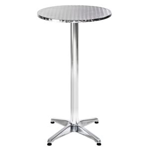 Tectake 401490 aluminiowy stolik barowy ø60cm - 6,5 cm, nie składany