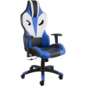 Tectake 402904 fotel biurowy optimus - czarny/niebieski/biały