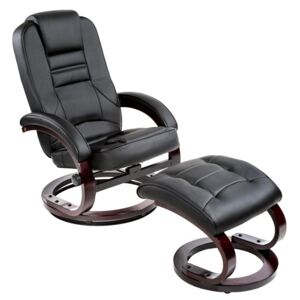 Tectake 401555 obrotowy fotel wypoczynkowy z podnóżkiem gandalf - czarny