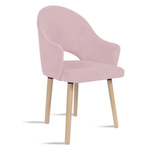 Krzesło BARI różowy/ noga dąb/ TR19