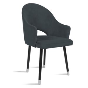 Krzesło BARI ciemny szary/ noga czarny silver/ TR15