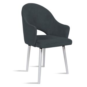 Krzesło BARI ciemny szary/ noga silver/ TR15