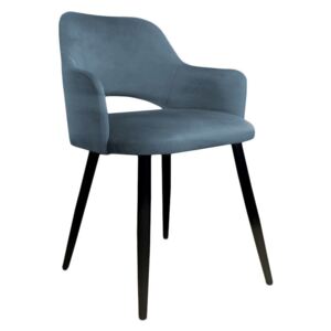 Niebieskoszare tapicerowane krzesło STAR materiał BL-06 - Niebieski || Szary
