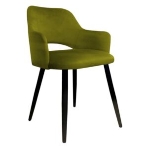 Oliwkowe tapicerowane krzesło STAR materiał BL-75 - Zielony || Oliwkowy