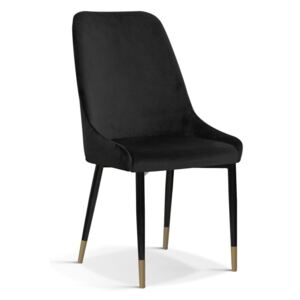 Krzesło tapicerowane OLIVIER czarny noga metalowa