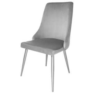 Volcan krzesło tapicerowane szare - welur