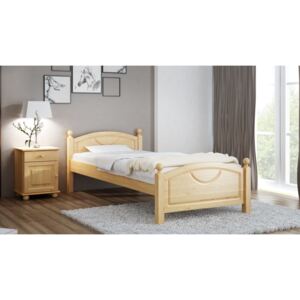 Łóżko pojedyncze jednoosobowe z drewna sosnowego Kristo 90x200