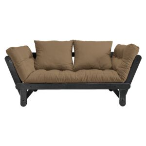 Sofa rozkładana z brązowym pokryciem Karup Design Beat Black/Mocca