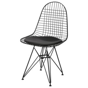 SELSEY Krzesło metalowe Kairoly czarne z poduszką