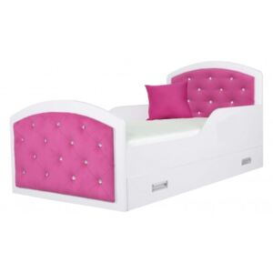 Łóżko dziecięce tapicerowane 90x200 TD3 + szuflada + materac + poduszka