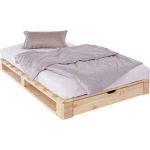 Oryginalne łóżko z palet z szufladą 90x200 cm